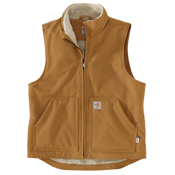 Carhartt Men's OV4981 M FR Duck Sherpa Lined Vest S REG Insulated Relaxed Brown OV4981-FRM / 104981-BRNSREG - main